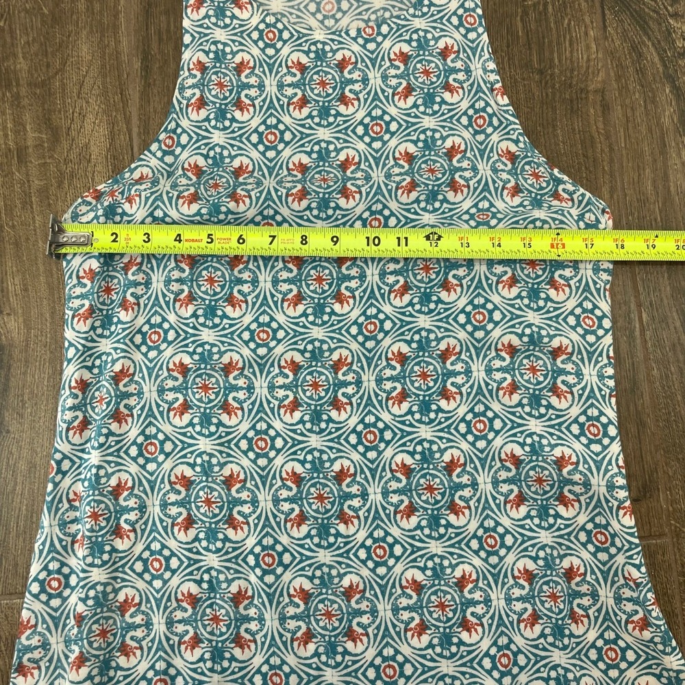 Hollister Medallion Shift Dress Womens L Teal Orange Boho Beach Coastal Festival - Picture 6 of 10